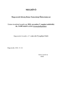 Roma Nemzetiségi Önkormányzat, közmeghallgatás